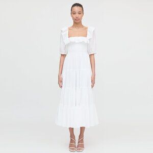 Hill House Home The Corinne Nap Dress - White Shadow Stripe Size XSWhite Shadow